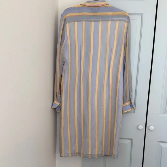 Ralph Lauren Women's Stripe Silk Shirt Dress - 12 - Picture 6 of 14